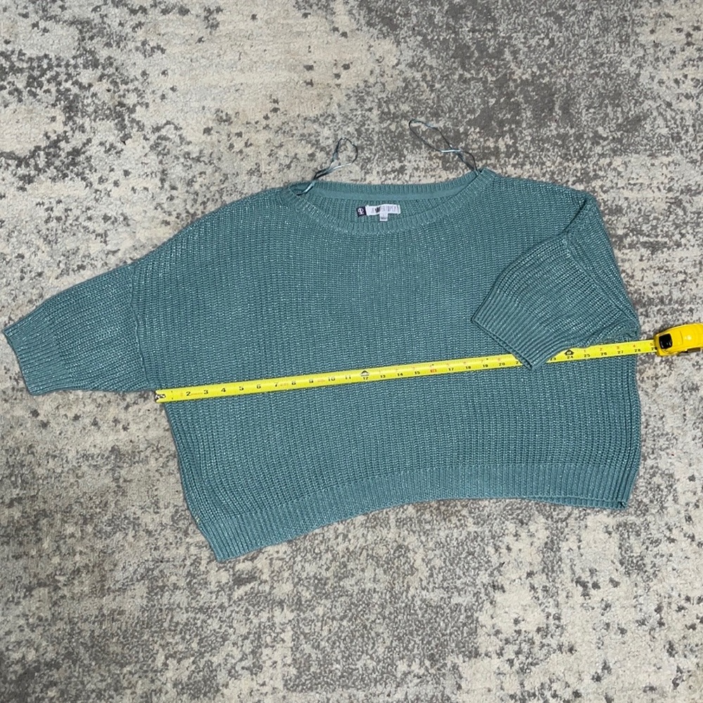 Jennifer Lopez deep turquoise Oversized Cropped Sweater Size: L